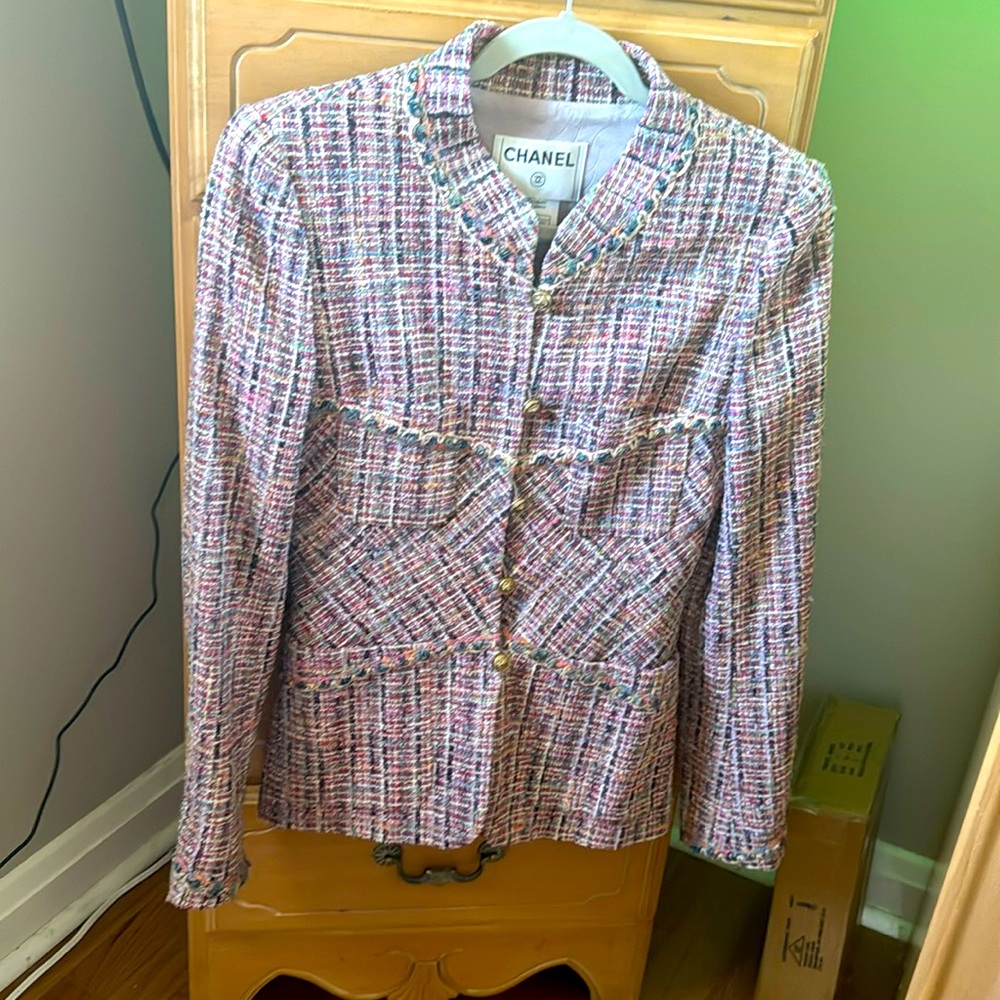 Chanel tweed multi color Blazer size 38